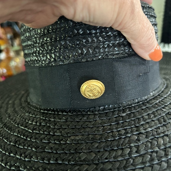 Vintage Black Straw Wide Brim Hat - Picture 3 of 9